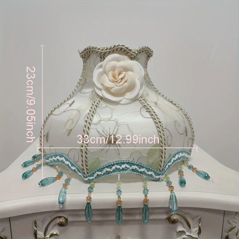 Handmade Floral lampshade with White Roses