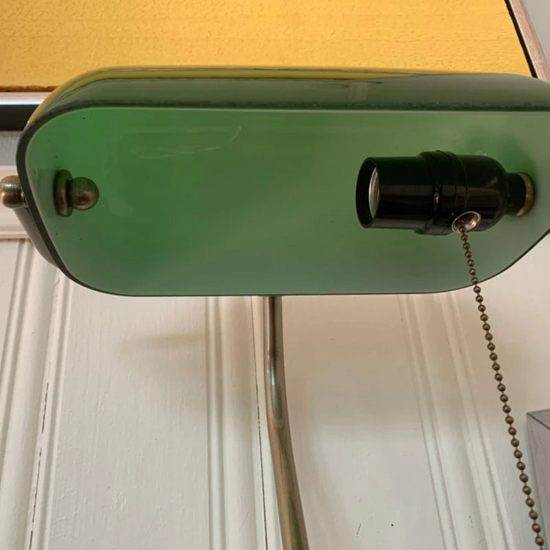 Green color GLASS BANKER LAMP COVER/Bankers Lamp Glass Shade lampshade - Adrianas Specialty Lamp Shades