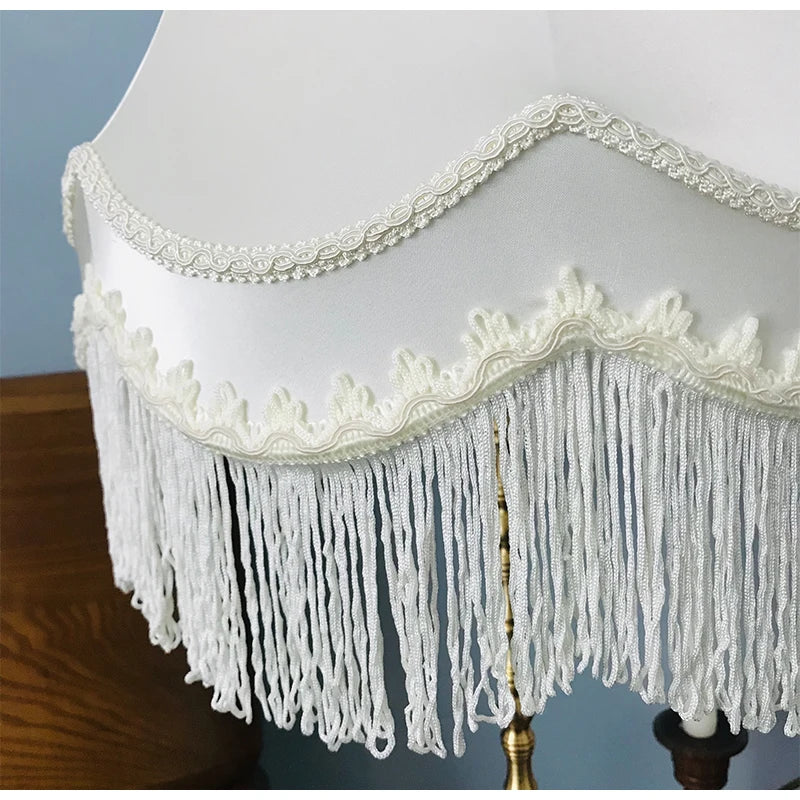 Lamp Shade European Style Modern Handwork Luxury Fringed Cloth Lampshades - Adrianas Specialty Lamp Shades