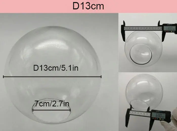 Clear Globe Glass Lamp Shade Transparent Lampshades Fitting Lamp D13cm D15cm D20cm D25cm Round Light Cover Replacement for DIY - Adrianas Specialty Lamp Shades