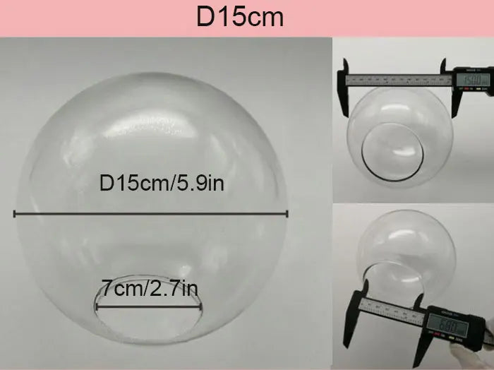 Clear Globe Glass Lamp Shade Transparent Lampshades Fitting Lamp D13cm D15cm D20cm D25cm Round Light Cover Replacement for DIY - Adrianas Specialty Lamp Shades