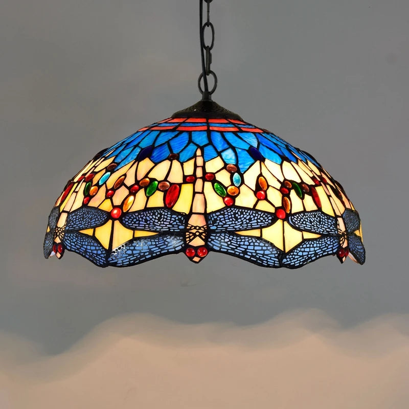Colorful Glass Tiffany Glass Chandelier