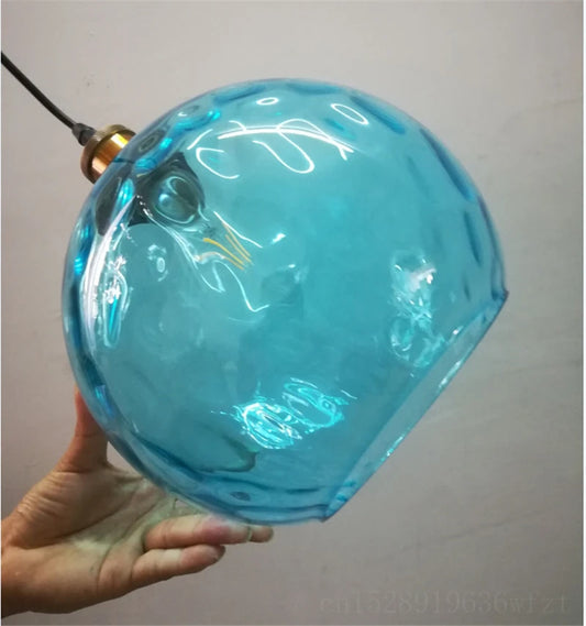 Blue Glass Ball Living Room Lamp Shade - Adrianas Specialty Lamp Shades