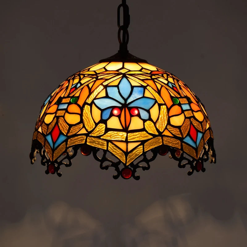 Colorful Glass Tiffany Glass Chandelier