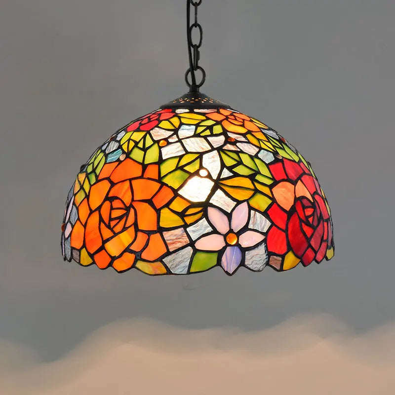 Colorful Glass Tiffany Glass Chandelier