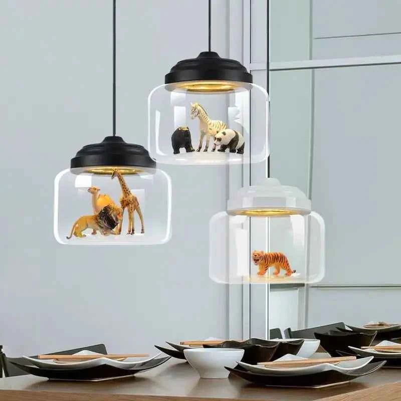 Pendant Light Glass Lampshade Animal Lighting Fixture