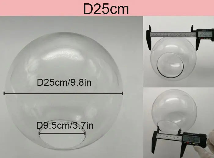 Clear Globe Glass Lamp Shade Transparent Lampshades Fitting Lamp D13cm D15cm D20cm D25cm Round Light Cover Replacement for DIY - Adrianas Specialty Lamp Shades