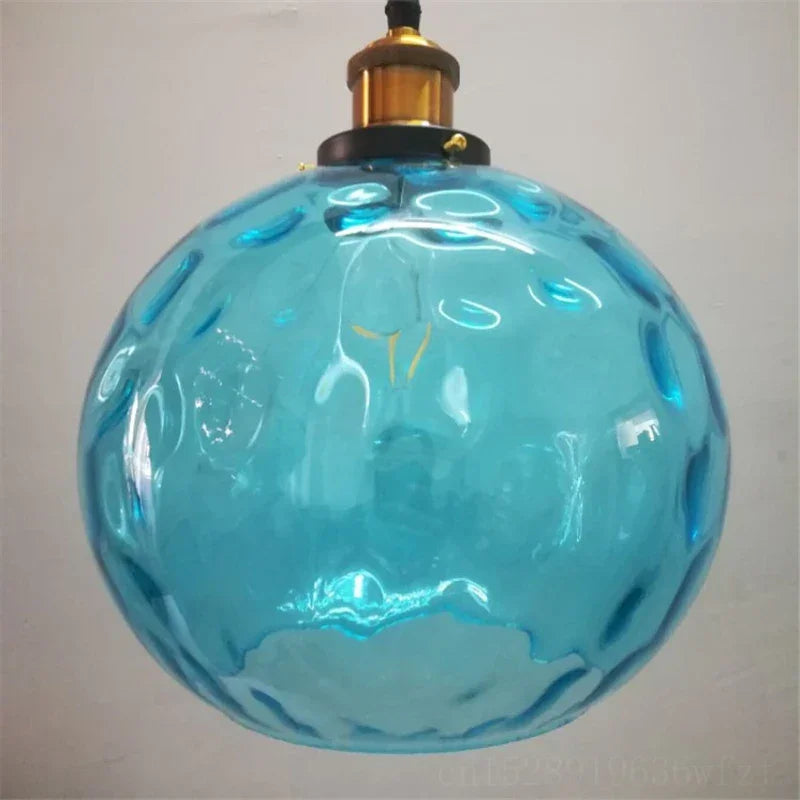 LED Pendant Lights Blue Glass Ball Living Room