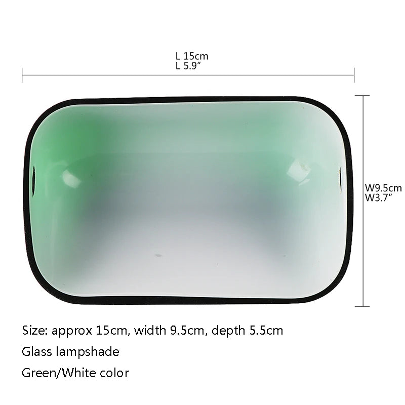 Jade Green Bankers Lamp Glass Shade Cased Replacement