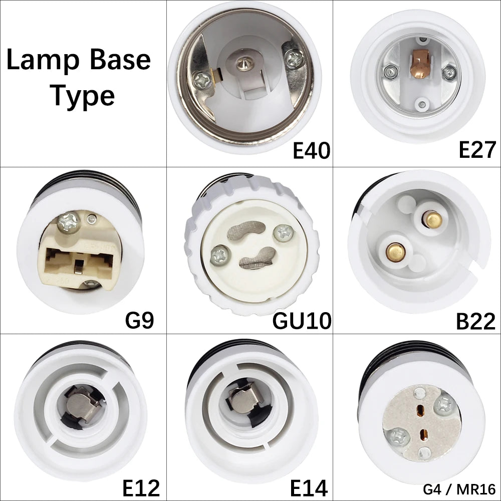 1PCS E27 Male to E14 G9 E12 B22 G4 MR16 GU10 E40 Female Lamp Base Lamp Holder Converter Socket Adapter For LED Corn Bulb light - Adrianas Specialty Lamp Shades