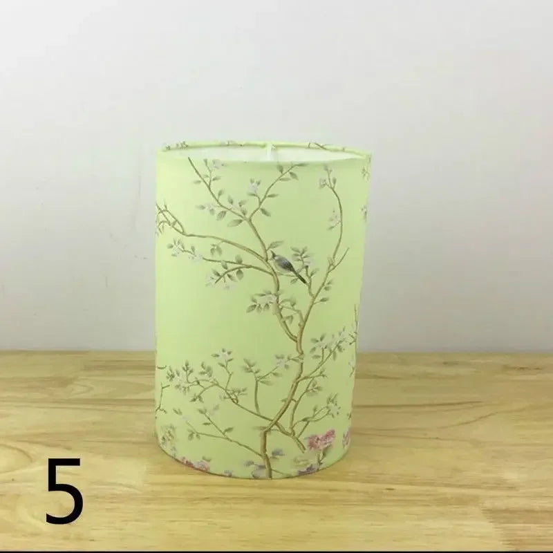Retro Floral Bird Lamp Shade Small Lampshade Table Ceiling Light Cover Creative Bar Restaurant Bedroom Home Decor