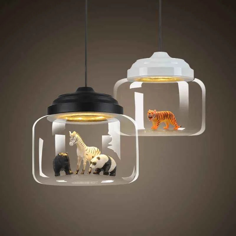 Pendant Light Glass Lampshade Animal Lighting Fixture