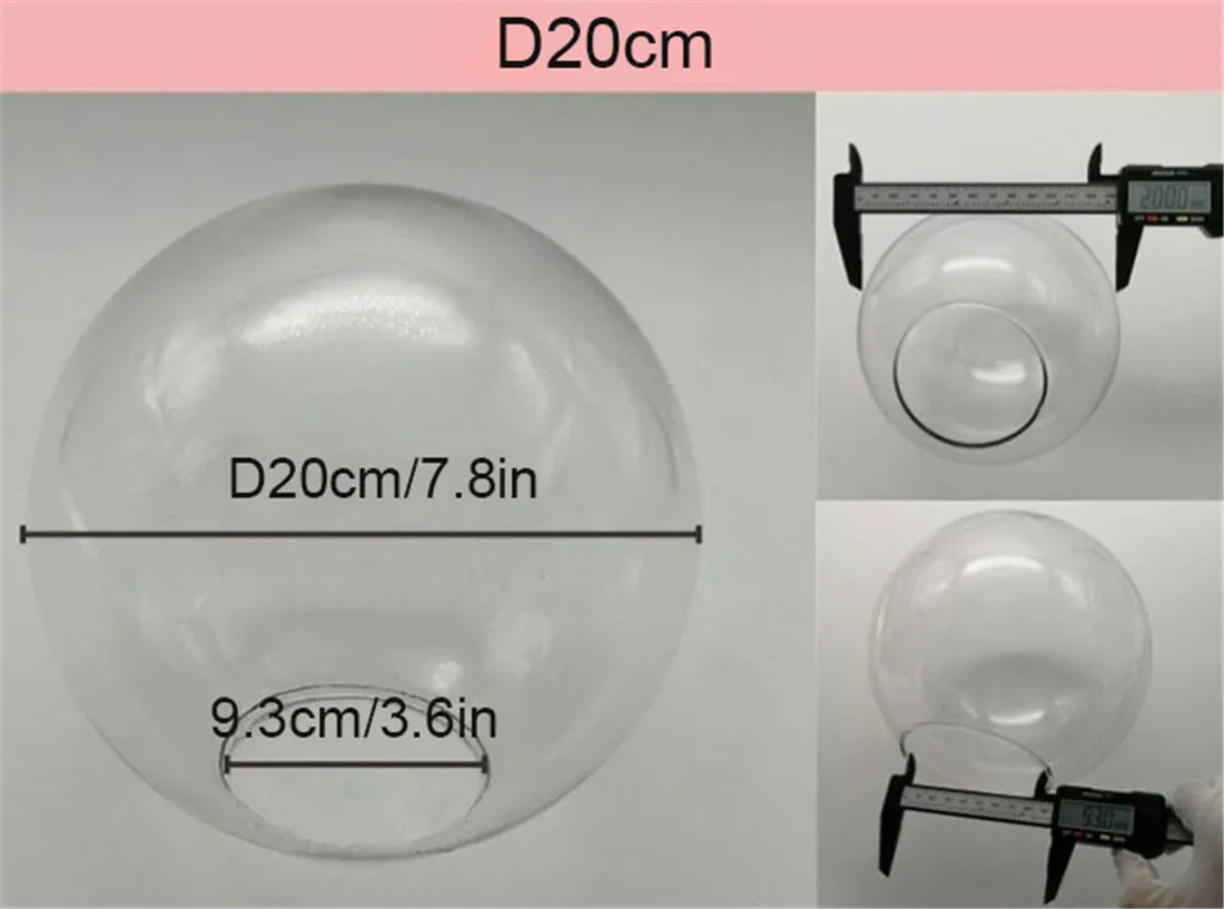 Clear Globe Glass Lamp Shade Transparent Lampshades Fitting Lamp D13cm D15cm D20cm D25cm Round Light Cover Replacement for DIY - Adrianas Specialty Lamp Shades