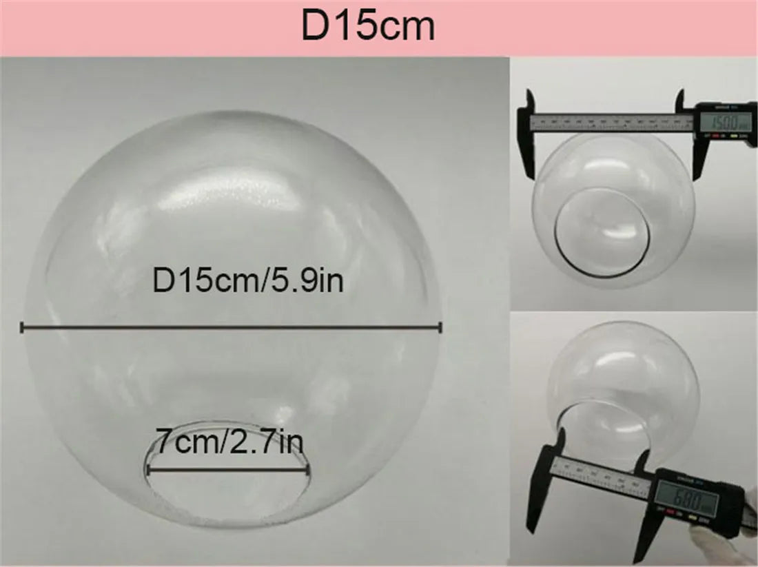 Clear Globe Glass Lamp Shade Transparent Lampshades Fitting Lamp D13cm D15cm D20cm D25cm Round Light Cover Replacement for DIY - Adrianas Specialty Lamp Shades