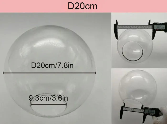 Clear Globe Glass Lamp Shade Transparent Lampshades Fitting Lamp D13cm D15cm D20cm D25cm Round Light Cover Replacement for DIY - Adrianas Specialty Lamp Shades