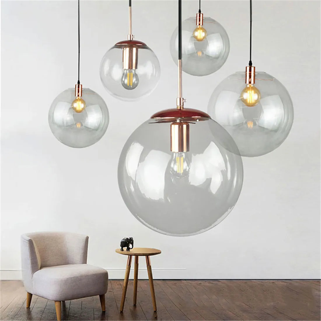 Clear Globe Glass Lamp Shade Transparent Lampshades Fitting Lamp D13cm D15cm D20cm D25cm Round Light Cover Replacement for DIY - Adrianas Specialty Lamp Shades