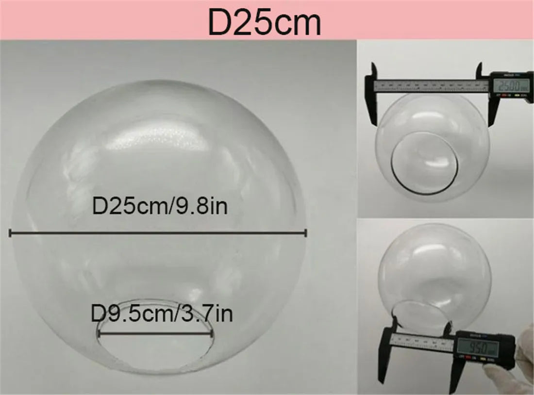 Clear Globe Glass Lamp Shade Transparent Lampshades Fitting Lamp D13cm D15cm D20cm D25cm Round Light Cover Replacement for DIY - Adrianas Specialty Lamp Shades