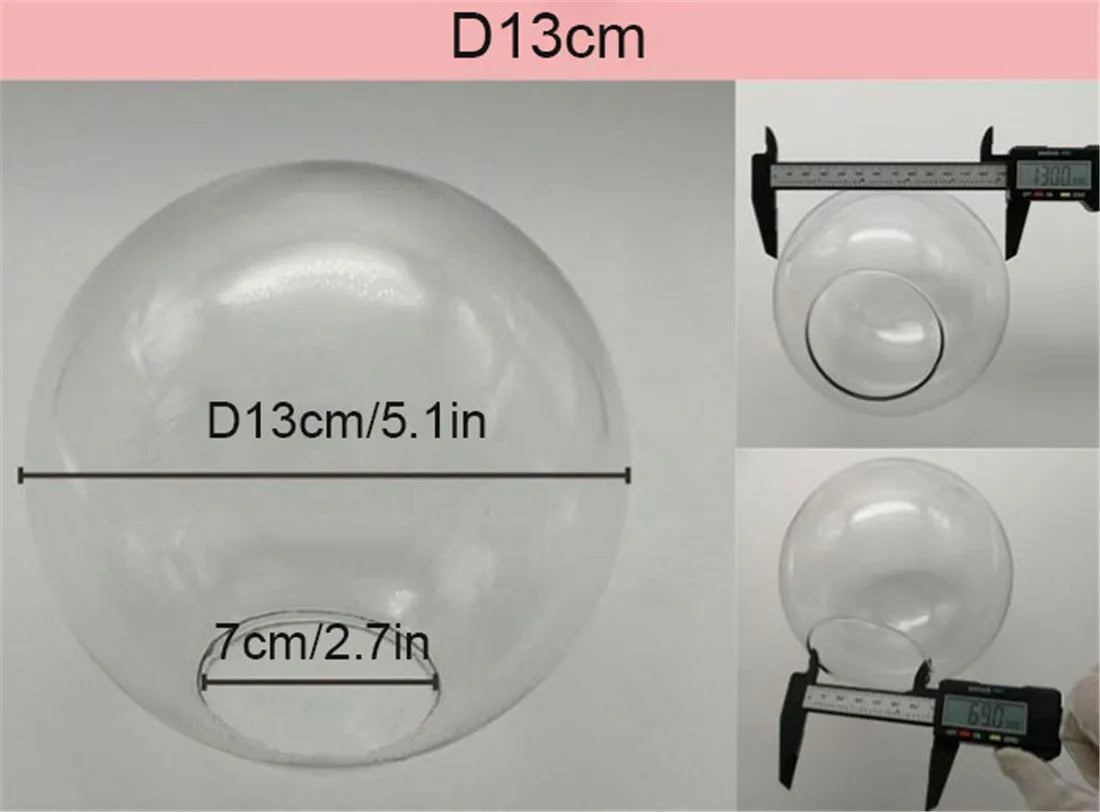Clear Globe Glass Lamp Shade Transparent Lampshades Fitting Lamp D13cm D15cm D20cm D25cm Round Light Cover Replacement for DIY - Adrianas Specialty Lamp Shades