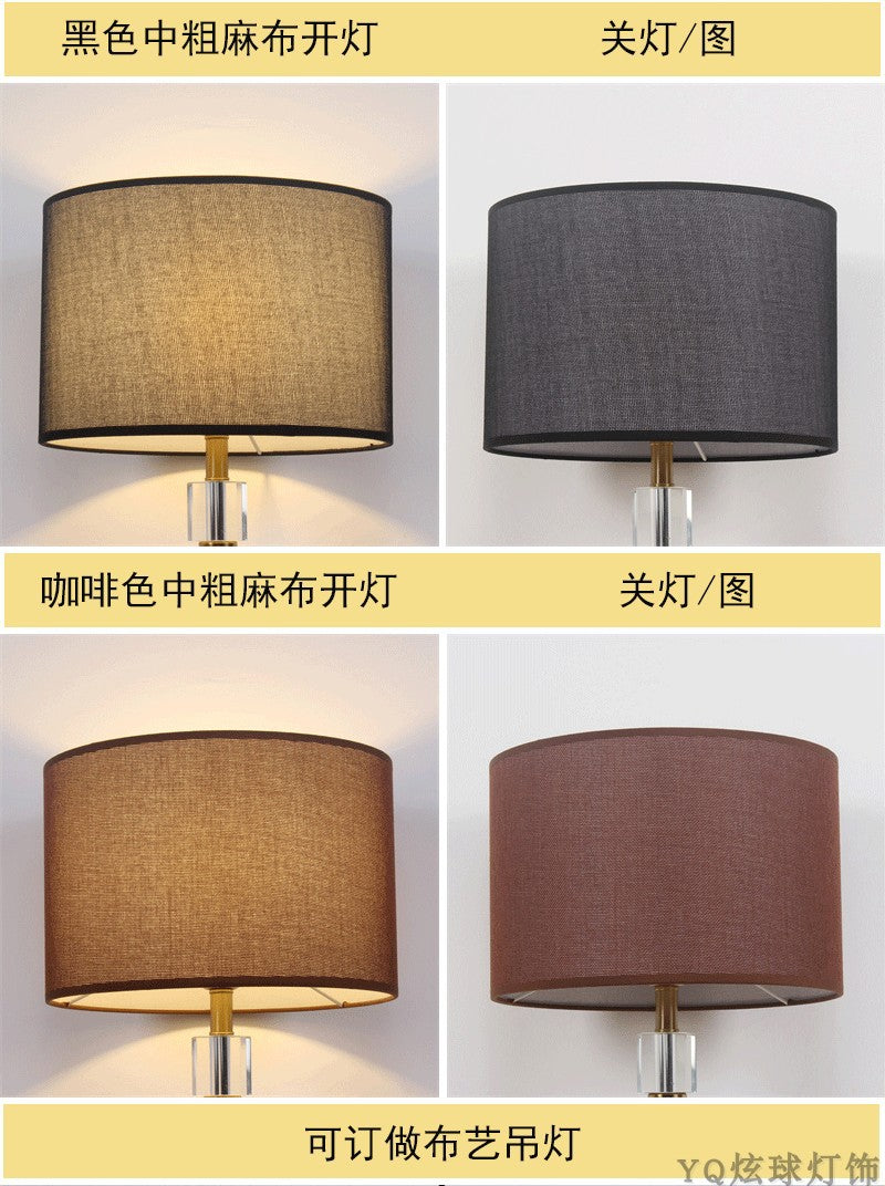 Cylindrical Yellow White Linen Cover for Table Lamp - Adrianas Specialty Lamp Shades