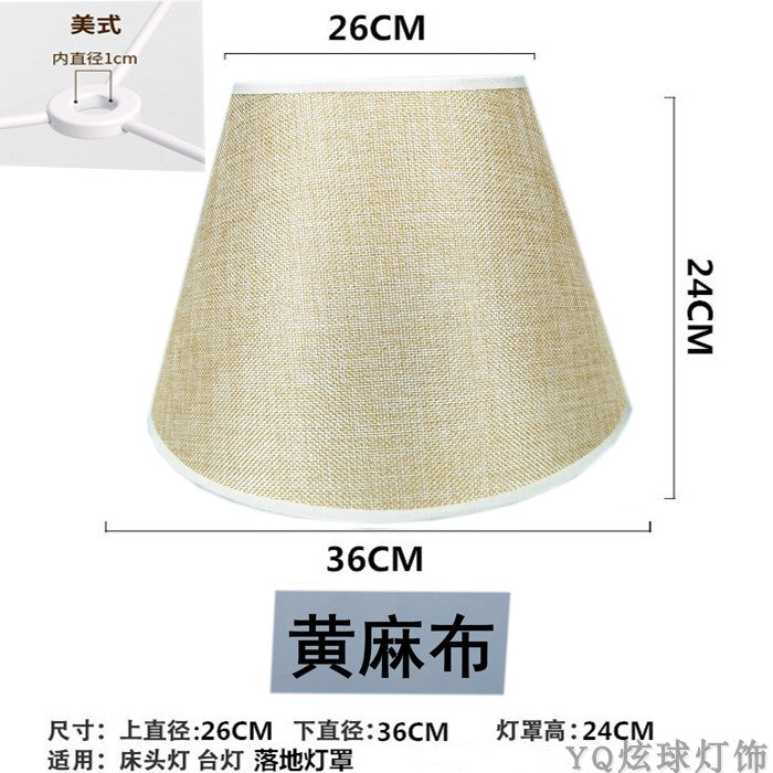 Cylindrical Yellow White Linen Cover for Table Lamp - Adrianas Specialty Lamp Shades
