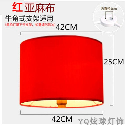 Cylindrical Yellow White Linen Cover for Table Lamp - Adrianas Specialty Lamp Shades