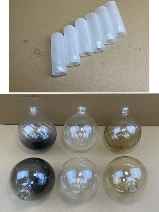 Screw Matte Tube Transparent Ball Shell Cover DIY - Adrianas Specialty Lamp Shades