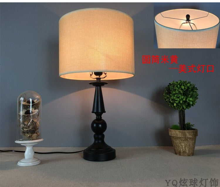 Cylindrical Yellow White Linen Cover for Table Lamp - Adrianas Specialty Lamp Shades