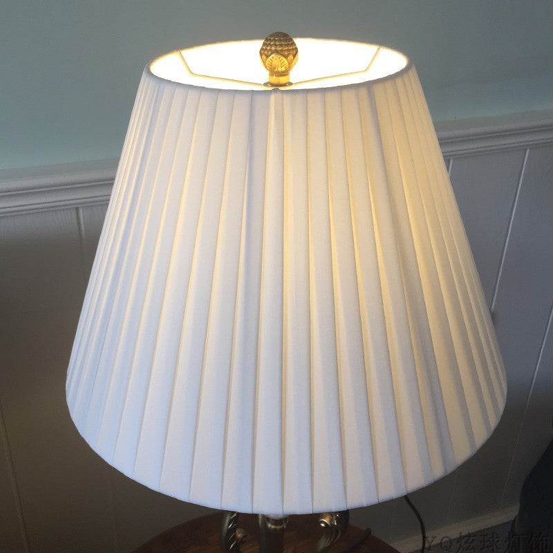 Cylindrical Yellow White Linen Cover for Table Lamp - Adrianas Specialty Lamp Shades