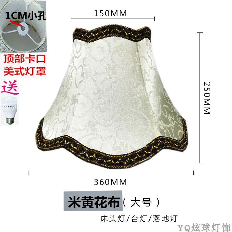 Cylindrical Yellow White Linen Cover for Table Lamp - Adrianas Specialty Lamp Shades