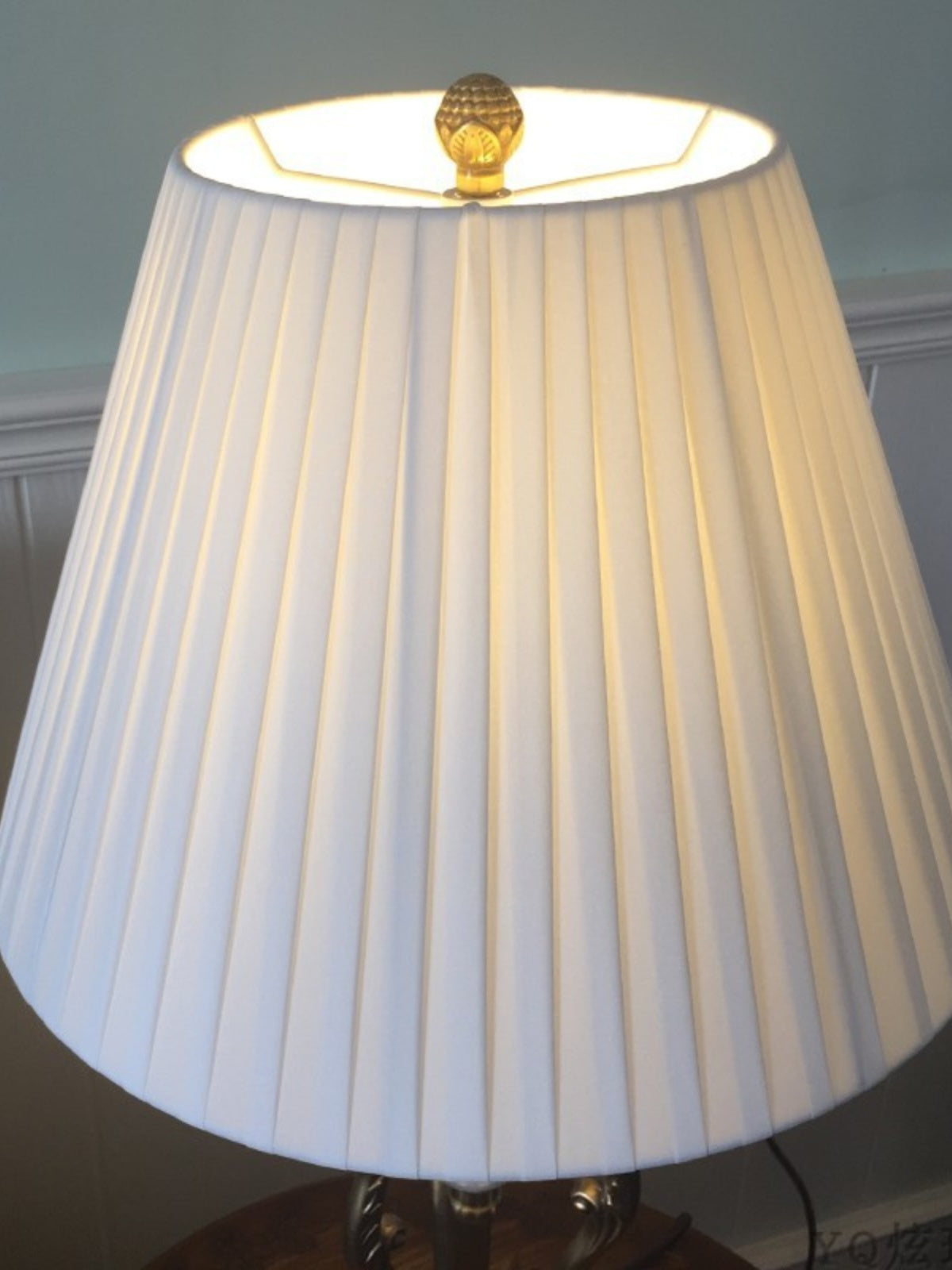 Cylindrical Yellow White Linen Cover for Table Lamp - Adrianas Specialty Lamp Shades