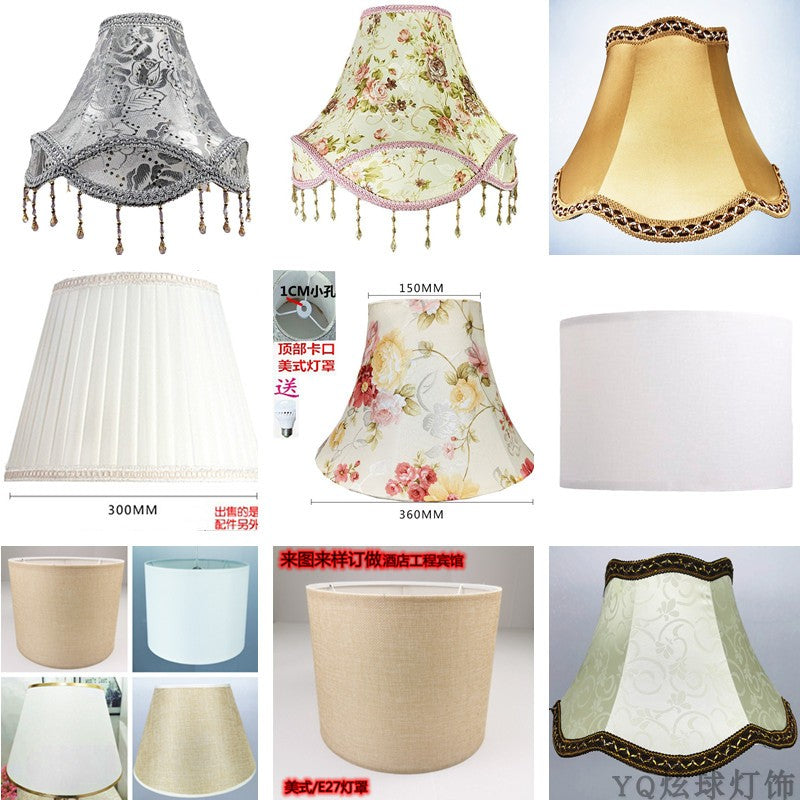 Cylindrical Yellow White Linen Cover for Table Lamp - Adrianas Specialty Lamp Shades