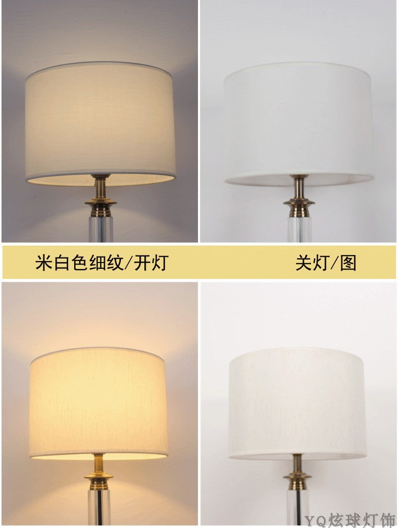 Cylindrical Yellow White Linen Cover for Table Lamp - Adrianas Specialty Lamp Shades