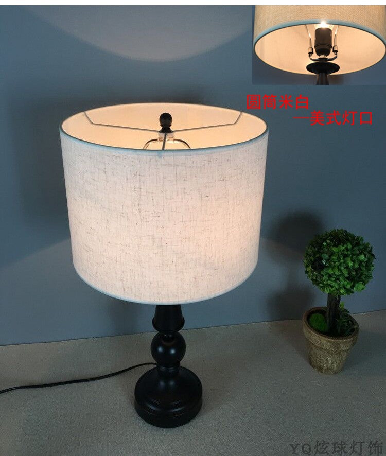 Cylindrical Yellow White Linen Cover for Table Lamp - Adrianas Specialty Lamp Shades