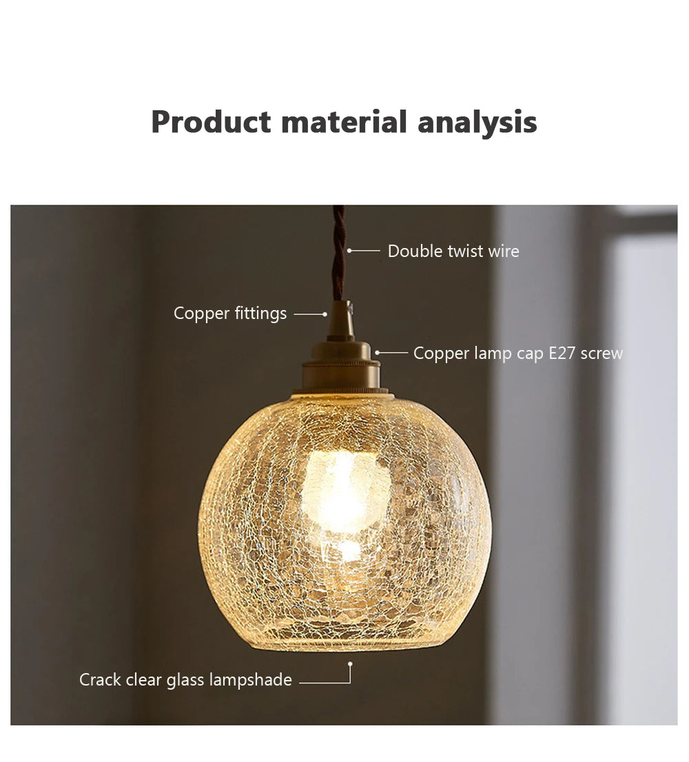 Glass Pendant Light Nordic Dining Room Retro Chandeliers Creative Minimal E27  Transparent Lampshade For Restaurant Lamp Lustre - Adrianas Specialty Lamp Shades