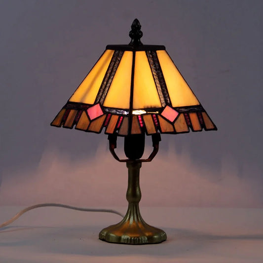 Mini Square Stained Glass Lampshade Desk - Adrianas Specialty Lamp Shades