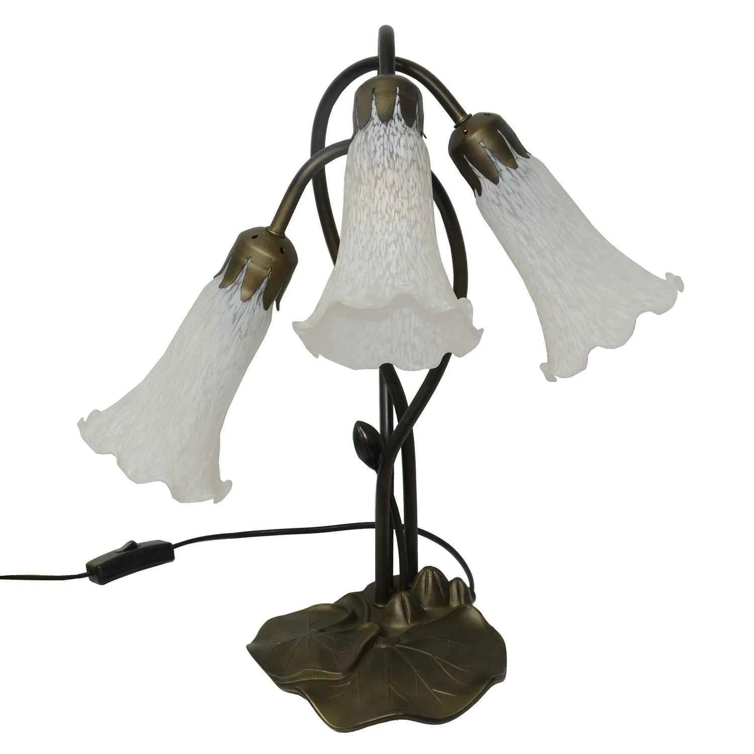 Pond Lily Lamp Shade White Glass Lampshade  4" Wide X 6" Tall X 1.5" Fitter