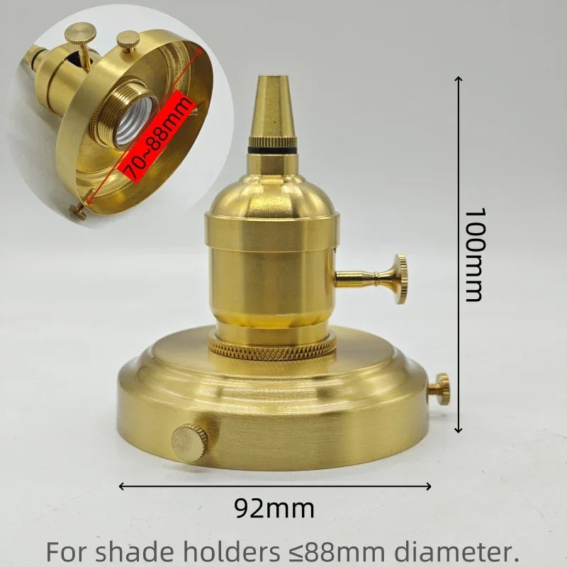 Solid Brass E26/E27 Lampholder with Cord Grip