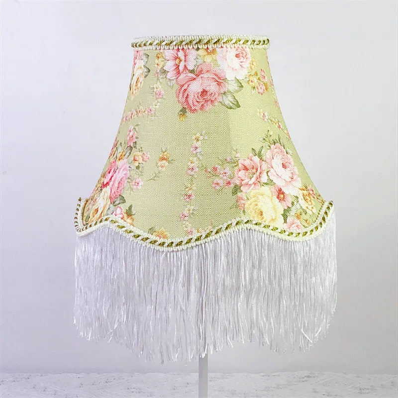 Flower Tassel Lampshade Creative Bedside Woven Lampcovers for Table Lamp European Style Handmade Lighting Accessories - Adrianas Specialty Lamp Shades