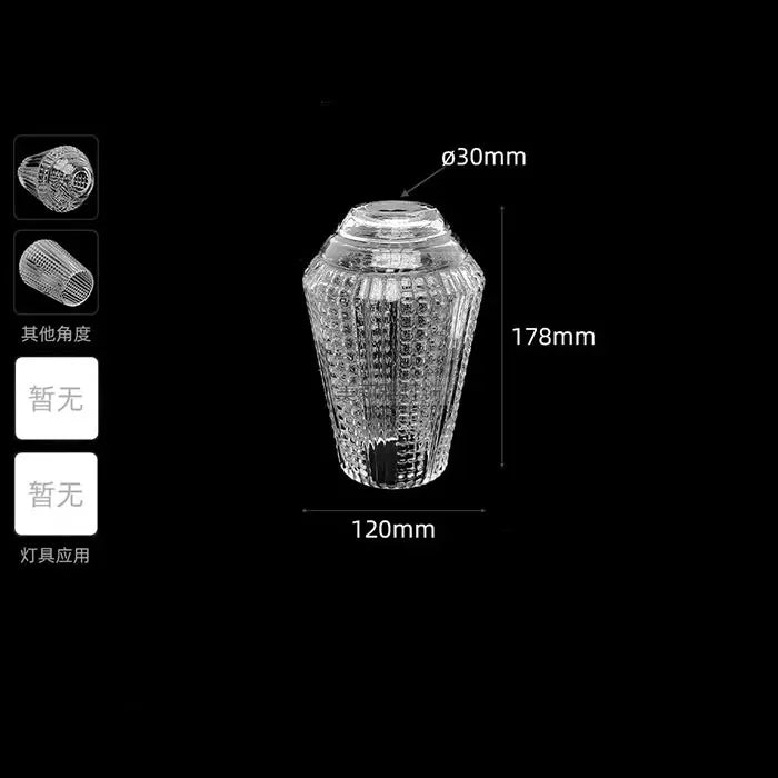 Clear Frost 1.18 Inch Opening E14 Glass Lamp Shades Replacement