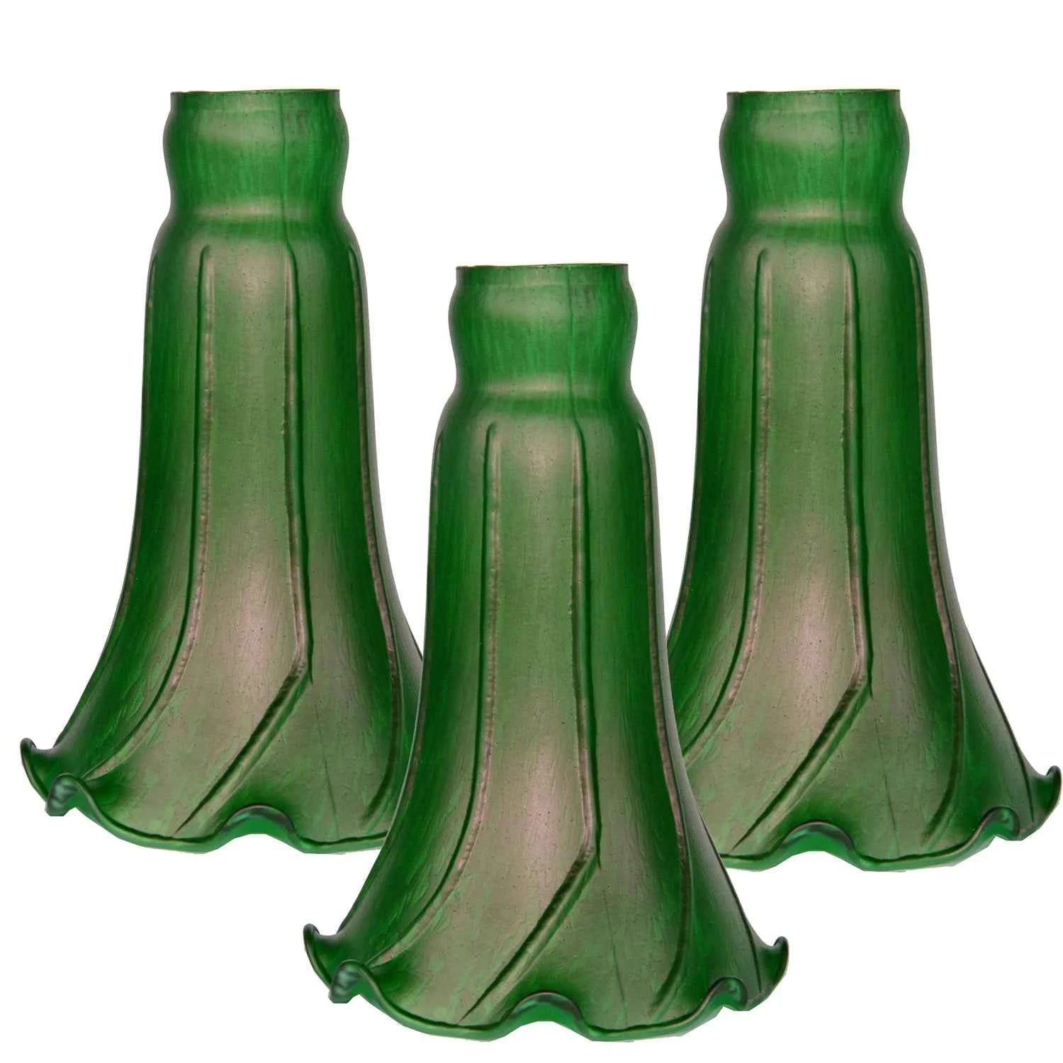 3 Pack Tulip Glass Lamp Shades Lily Lamp Replacement Shades Tiffany Style Flower for Table Pendant Wall Floor Lamp