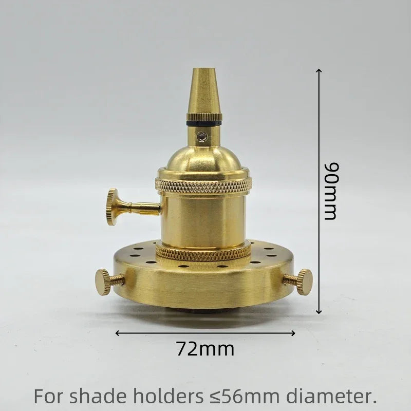 Solid Brass E26/E27 Lampholder with Cord Grip