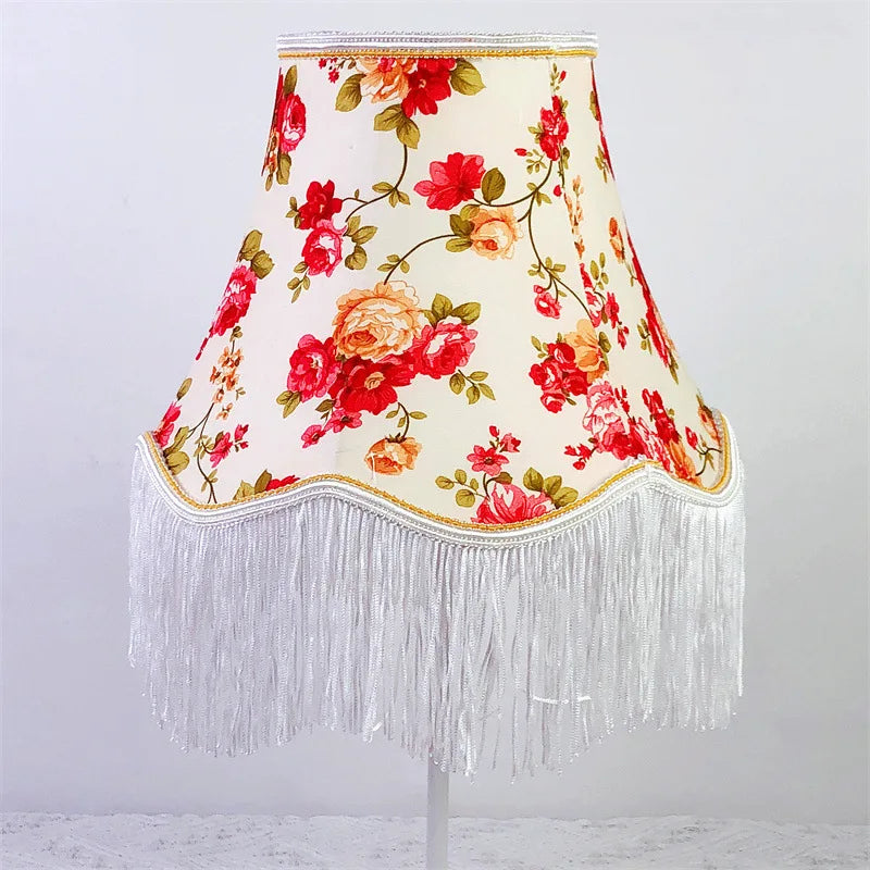 Flower Tassel Lampshade Creative Bedside Woven Lampcovers for Table Lamp European Style Handmade Lighting Accessories - Adrianas Specialty Lamp Shades