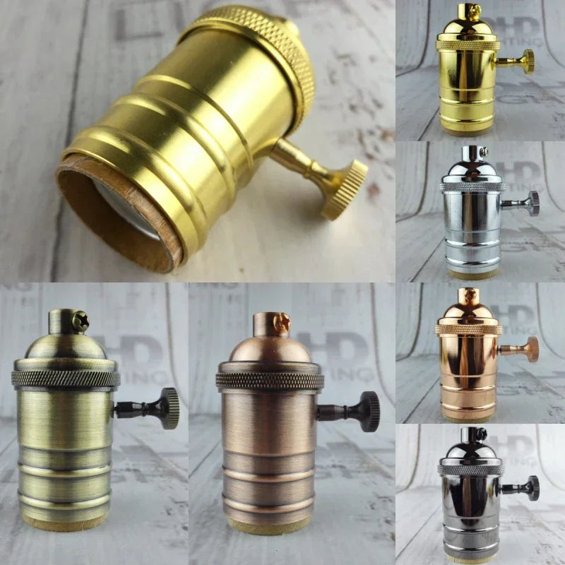 Electroplated copper Light Holder brass material silver/antique brass/shinning black 100% copper DIY Pendant Light Lamp Sockets