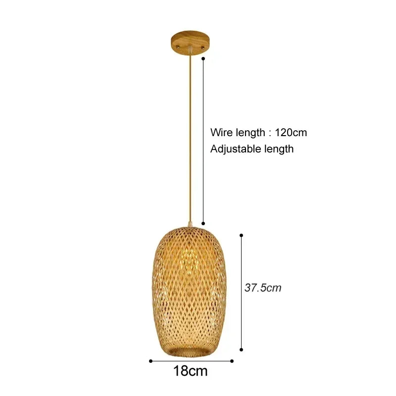 Classic Bamboo Lustre Chandelier Hanging Lamp Ceiling Handmade Rattan Pendant Light Fixture Weaving HomeLiving люстра потолочная