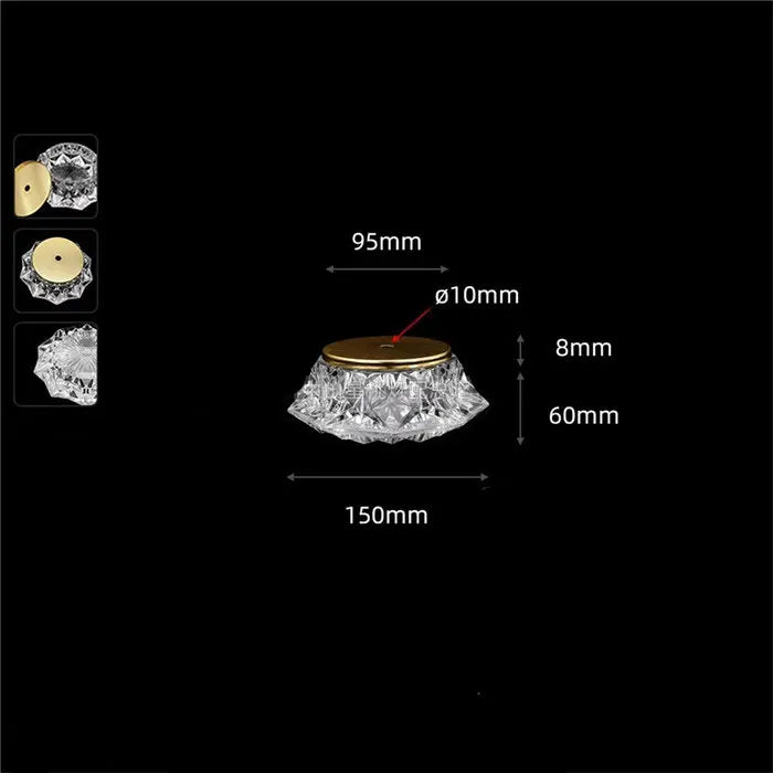 Clear .39 inches small opening Acrylic Lamp Shade Replacement