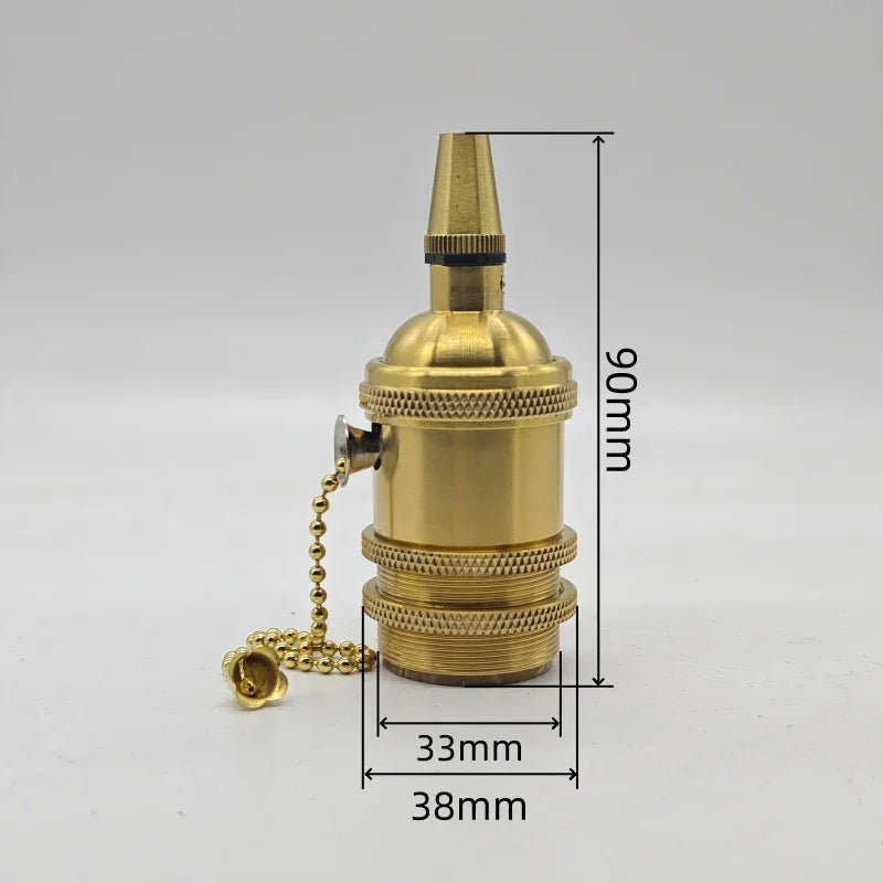 Solid Brass E26/E27 Lampholder with Cord Grip