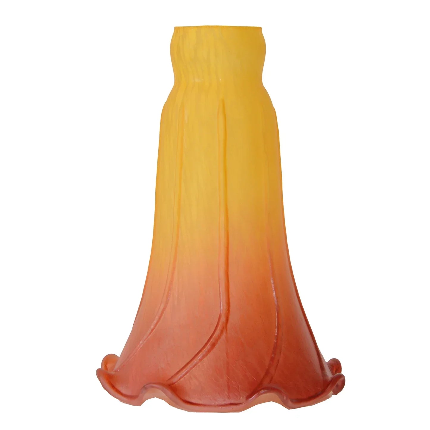 Peach Pond Lily Lamp Shade Glass Lampshade  4" Wide X 6" Tall X 1.5" Fitter Lighting Accessories - Adrianas Specialty Lamp Shades