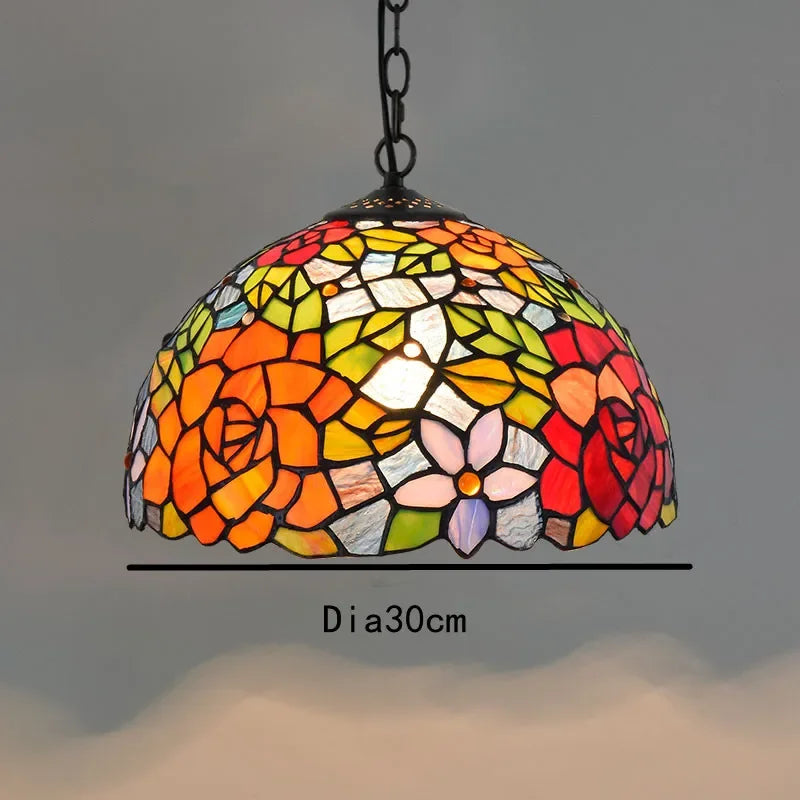 Colorful Glass Tiffany Glass Chandelier