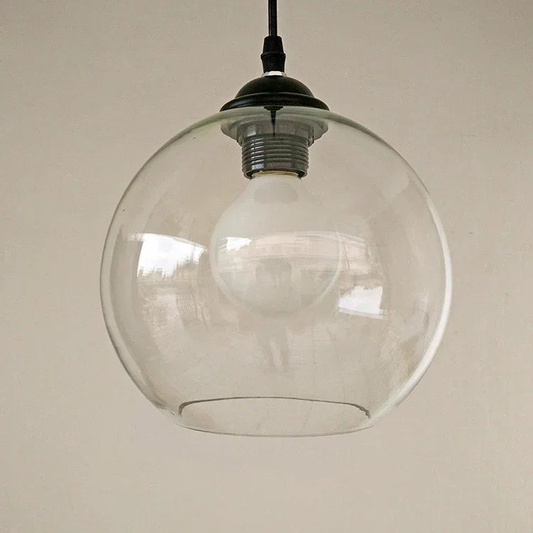 Hand Blown Clear Glass Globe Lamp Shade