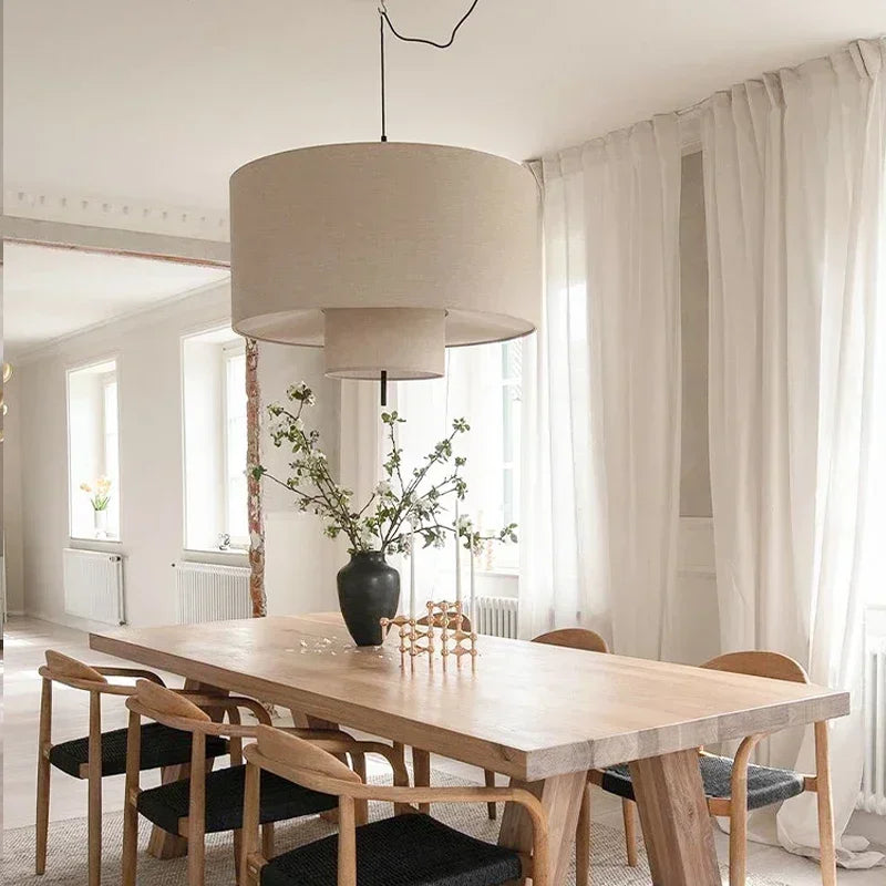 Nordic Minimalist Fabric Hanging Chandelier Light Fixture